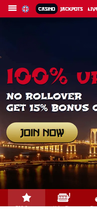 Macau Casino home on a mobile device
